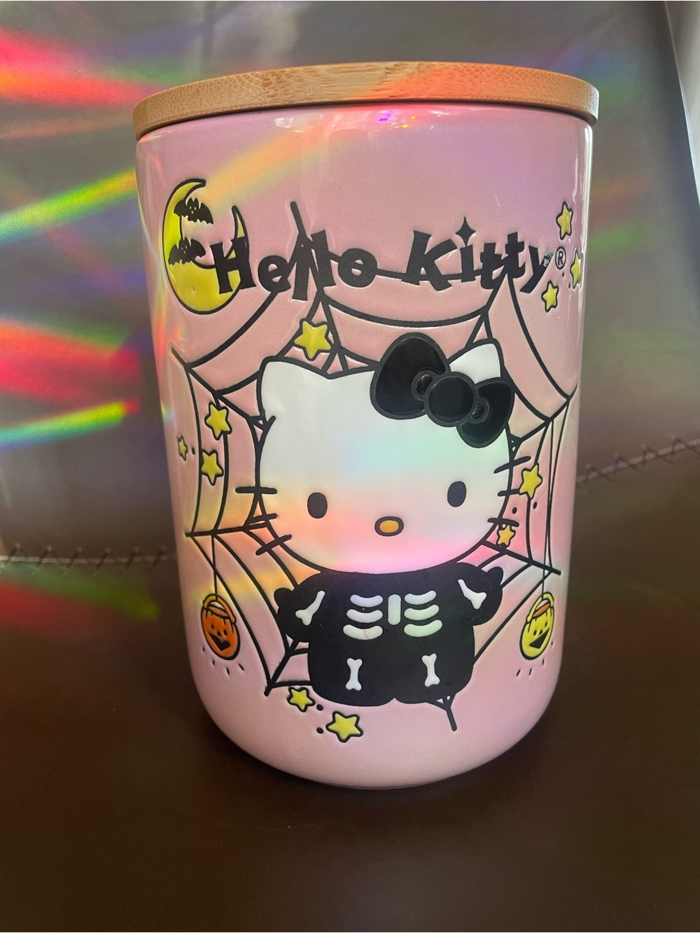 Sanrio Hello Kitty Pink Halloween Skeleton Candy Jar